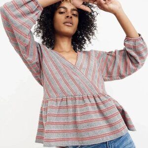 Madewell Striped Cropped Blouse